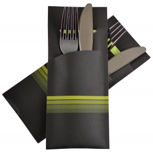 Pochetto Tissue 2lgs Stripe Lime / Limoen