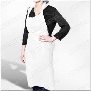 Apron PE 25μ white 76x122cm in box