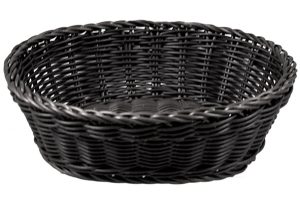 Basket black oval 25x20 ↨7.5 cm plastic