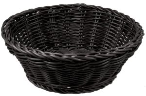 Basket black round Ø20 ↨7 cm plastic