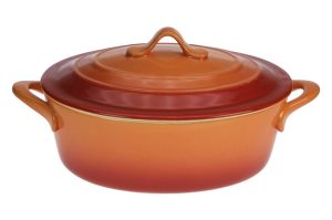 Ovenschotel Oranje met dksl Ø165x130 ↨65mm 0.5L