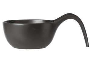 Bowl shape spoon BLACK Ø15-24.5 ↨9CM