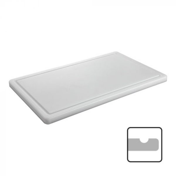 Cutting board GN1/1 53x32.5 ↨2cm White w/trench