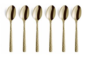 Felicity mocha spoon gold hammered